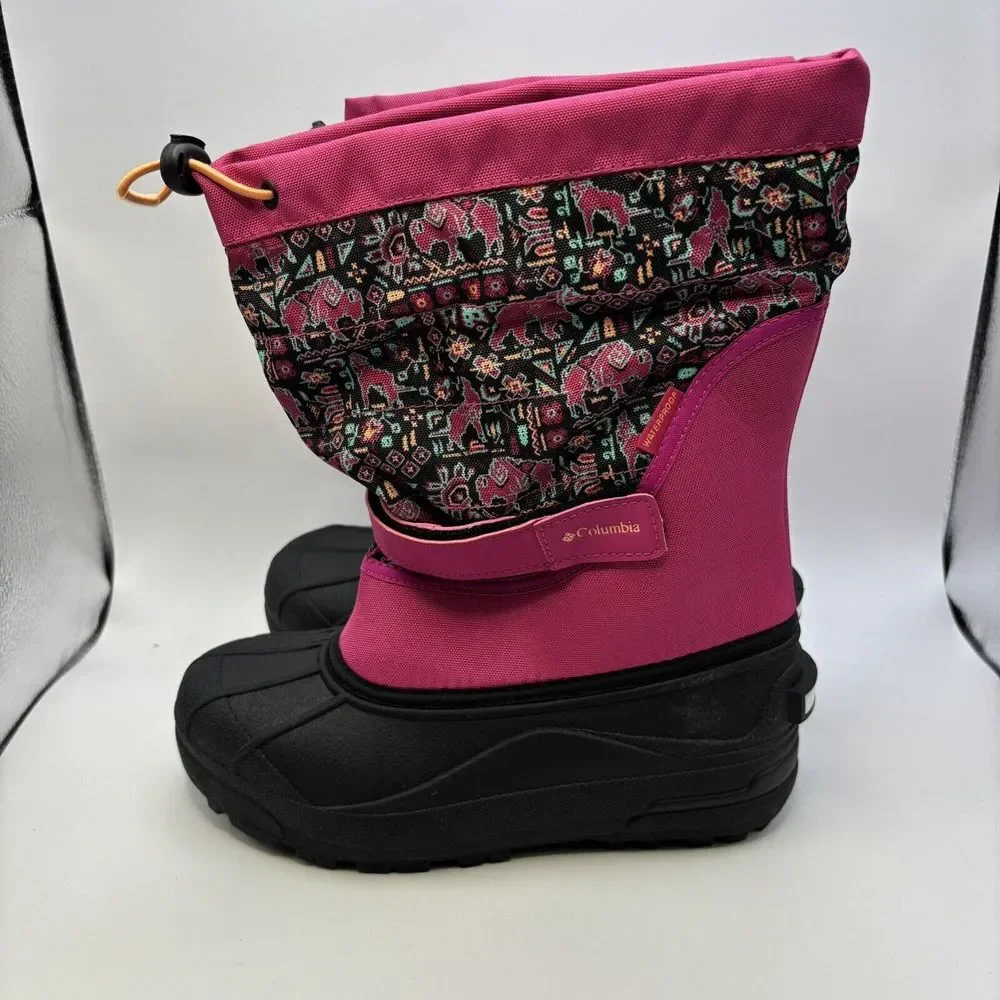 Columbia Powderbug Plus II Print Snow Boot Toddler Pink‎ Canvas Size 6